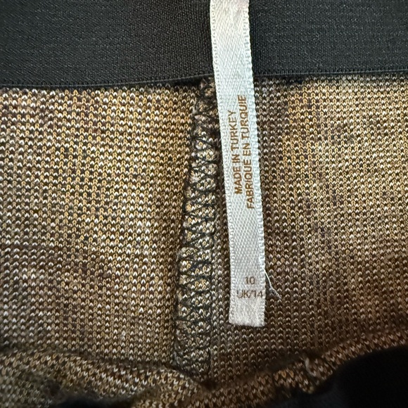 Free People Clean Crop Flare Pants, brown/mustard/cream plaid color, size 10 - Picture 3 of 6